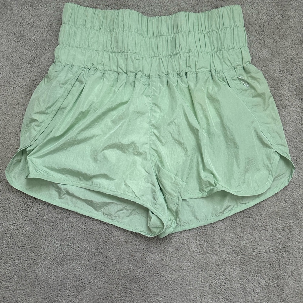 Free People Green Athletic Shorts with Elastic Waistband